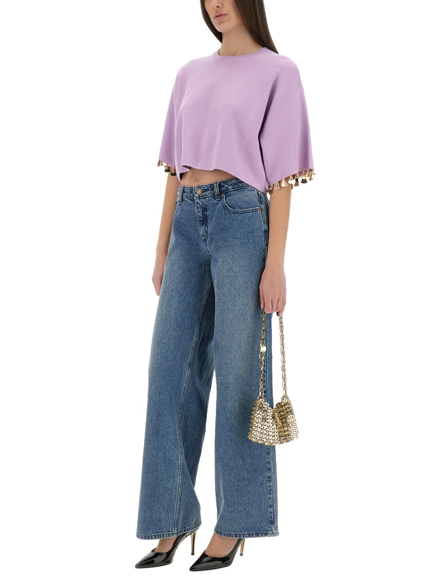 Rabanne Women Knit Crop T-Shirt PACO RABANNE