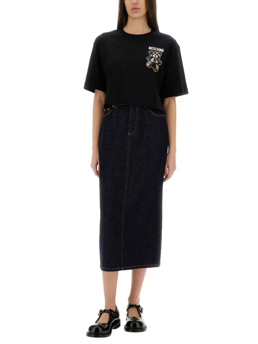 Moschino Women Long Denim Skirt MOSCHINO