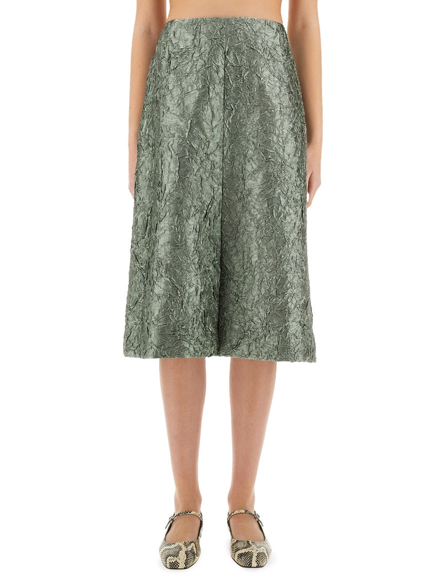 Dries Van Noten Women Ruched Satin Midi Skirt DRIES VAN NOTEN