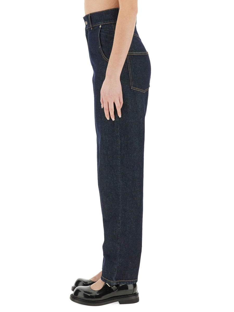Moschino Women "Laurel Crown Patch" Denim Pants MOSCHINO
