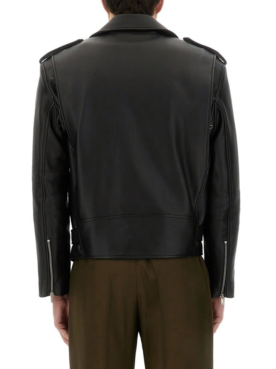 Saint Laurent Men Leather Biker Jacket SAINT LAURENT