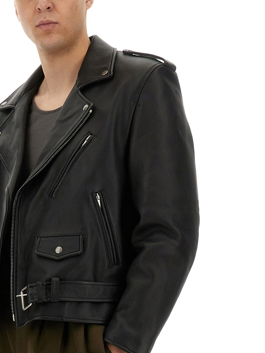 Saint Laurent Men Leather Biker Jacket SAINT LAURENT