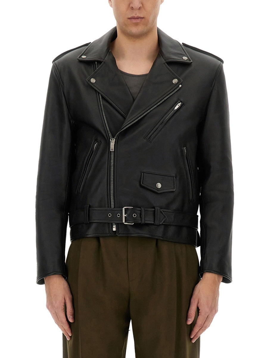 Saint Laurent Men Leather Biker Jacket SAINT LAURENT