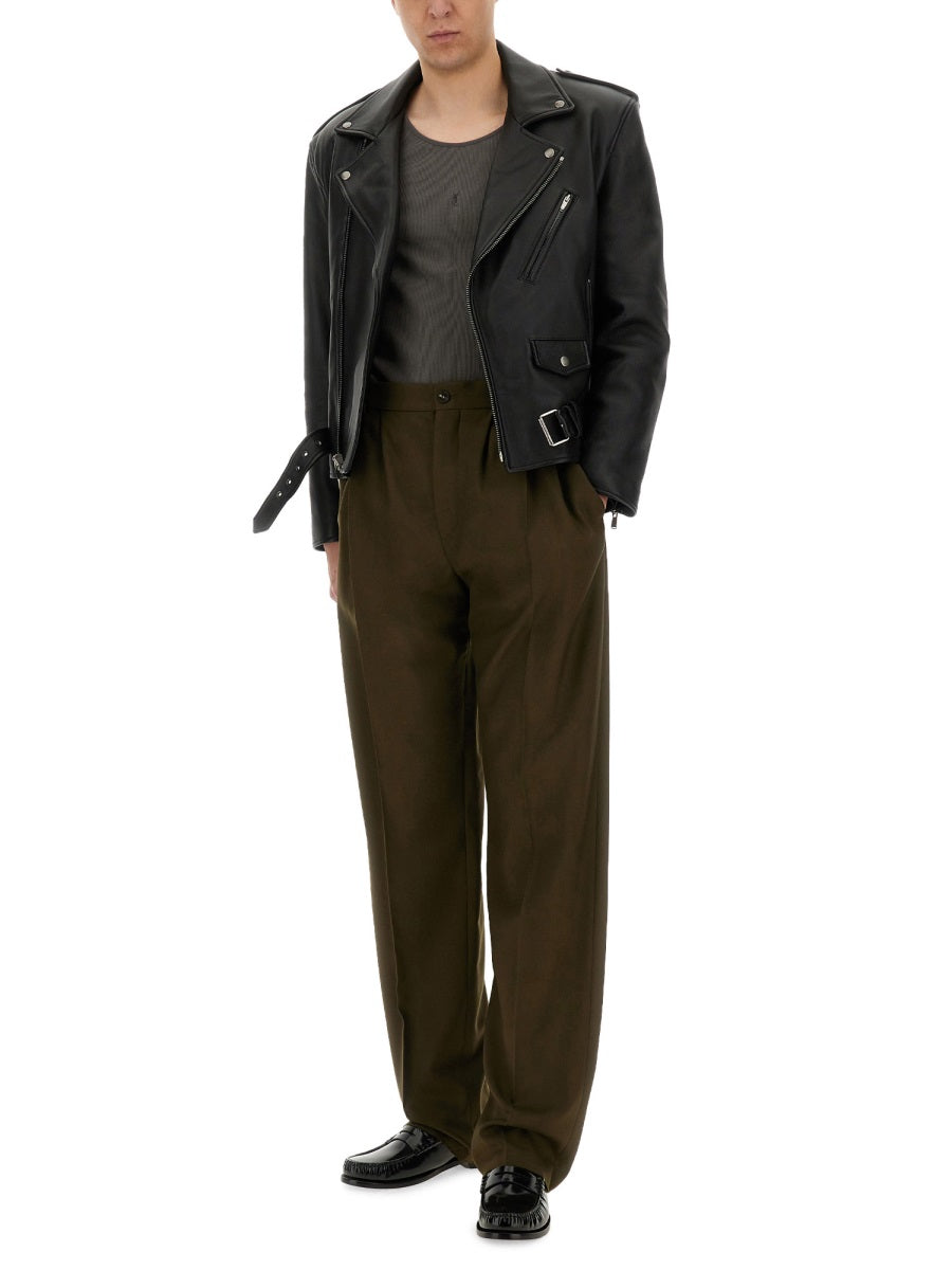 Saint Laurent Men Leather Biker Jacket SAINT LAURENT