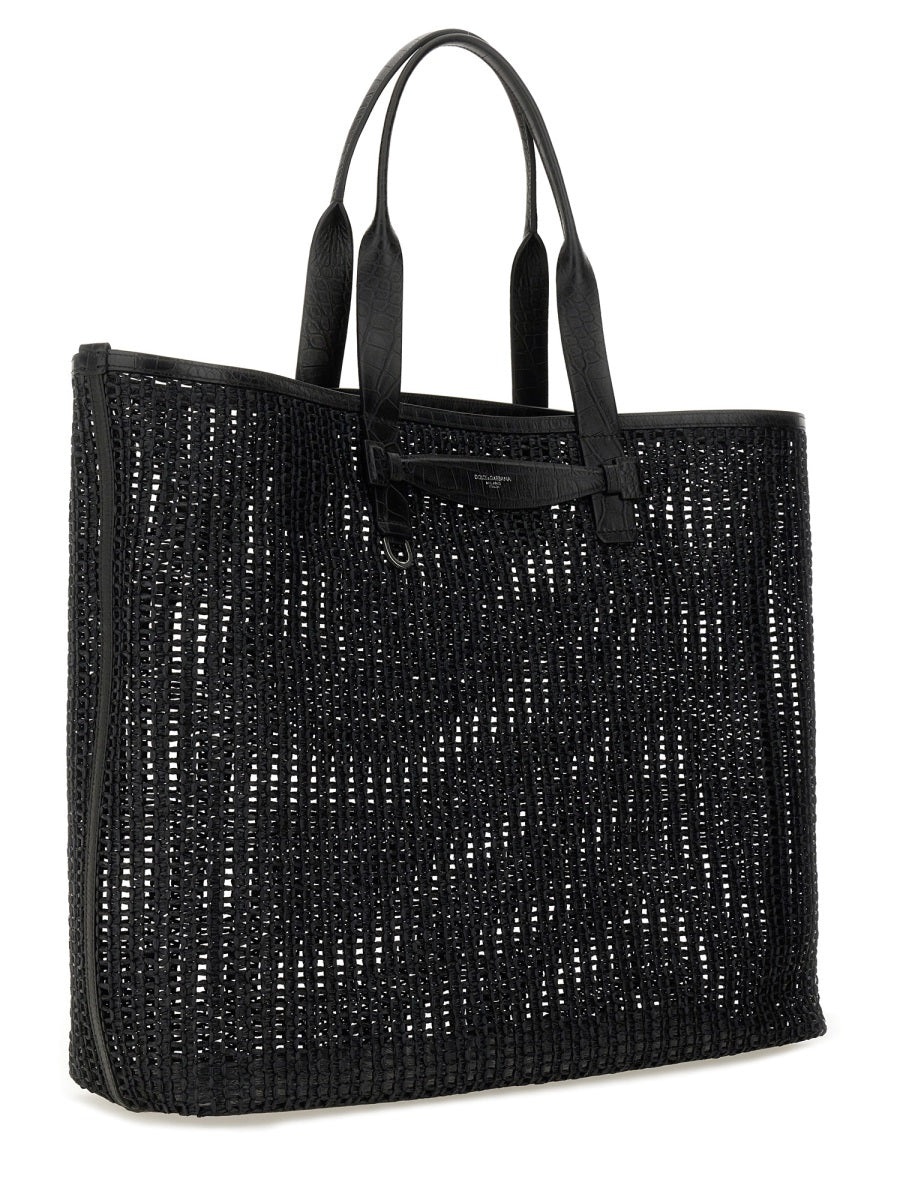 Dolce & Gabbana Men Woven Mesh Shopping Bag DOLCE & GABBANA