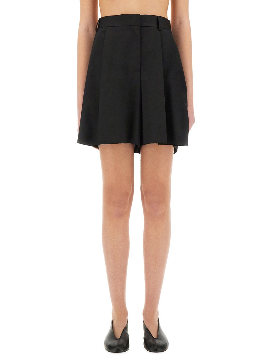 Moschino Women Asymmetrical Wool Shorts MOSCHINO
