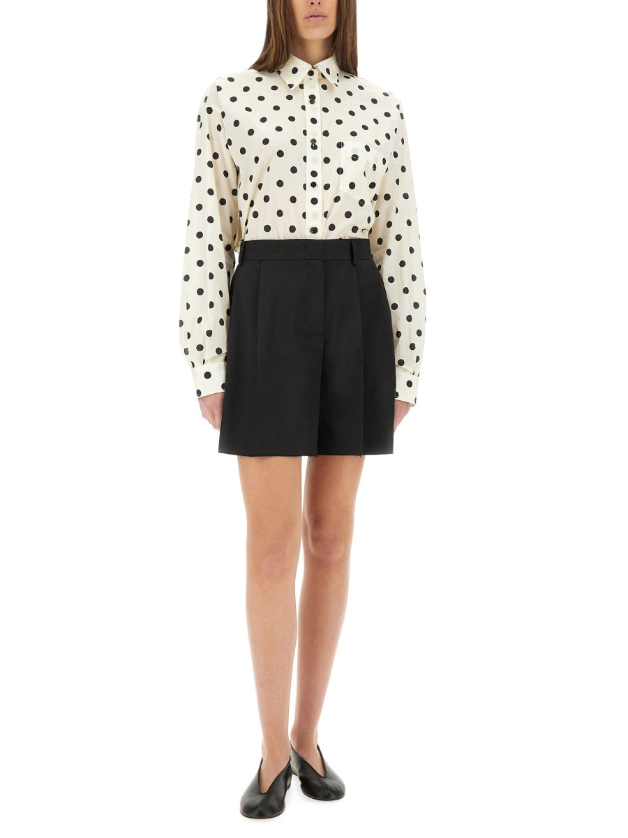 Moschino Women Asymmetrical Wool Shorts MOSCHINO