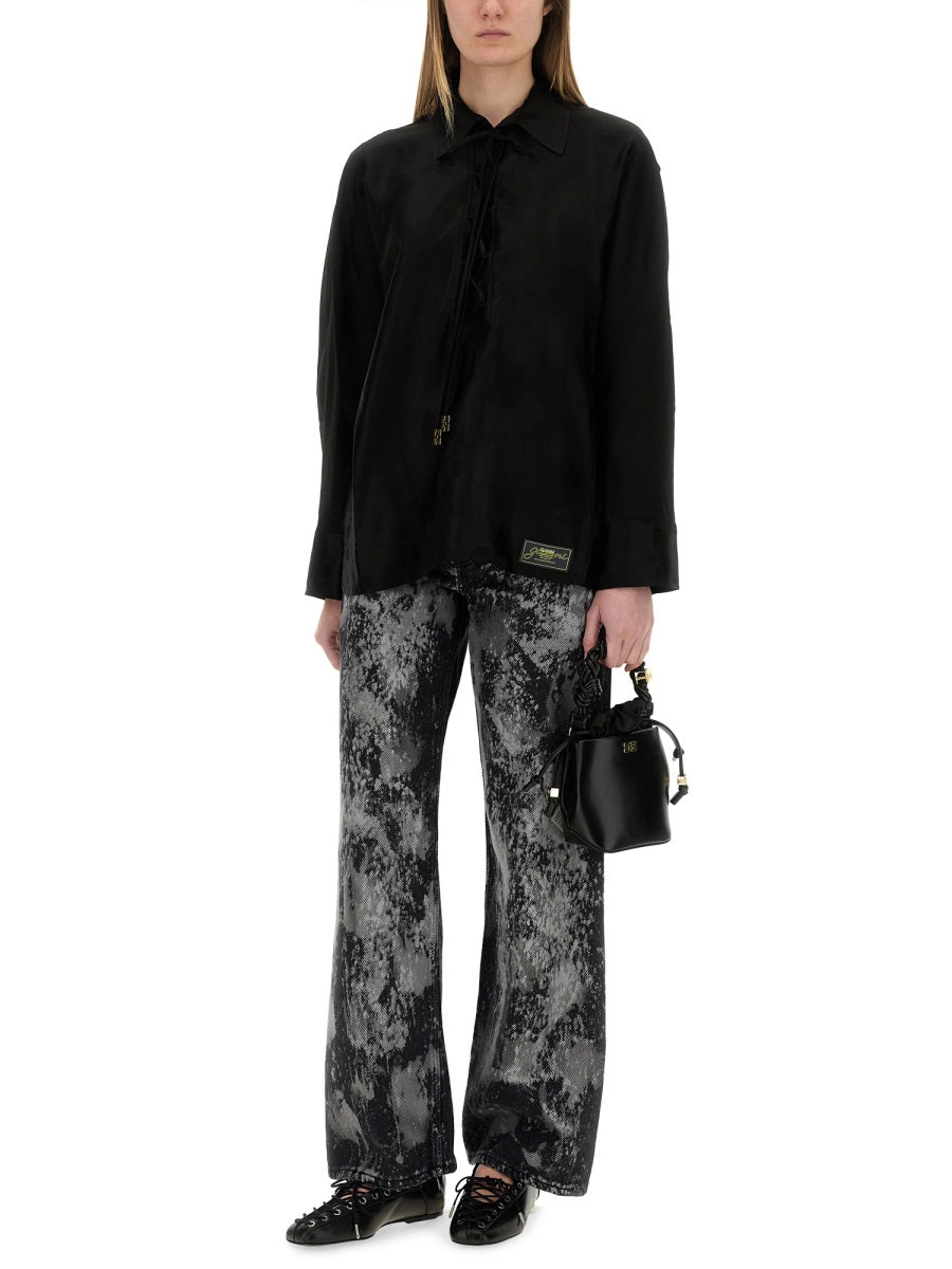 Ganni Women Jacquard Satin Shirt GANNI