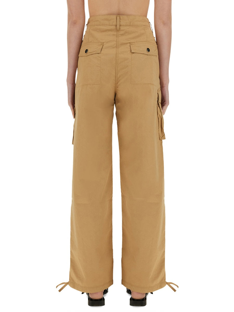 Ganni Women Cotton Twill Cargo Pants GANNI