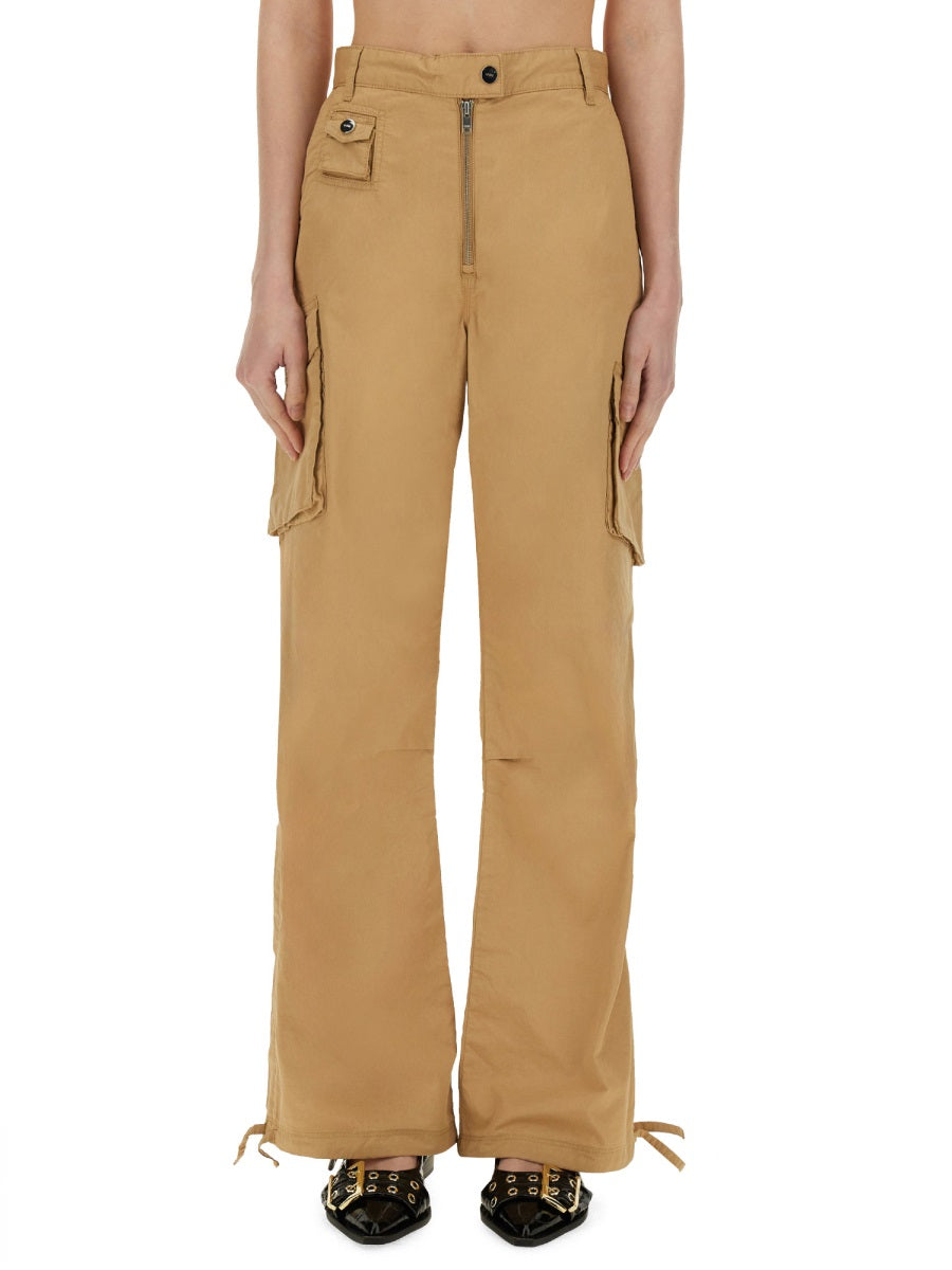 Ganni Women Cotton Twill Cargo Pants GANNI