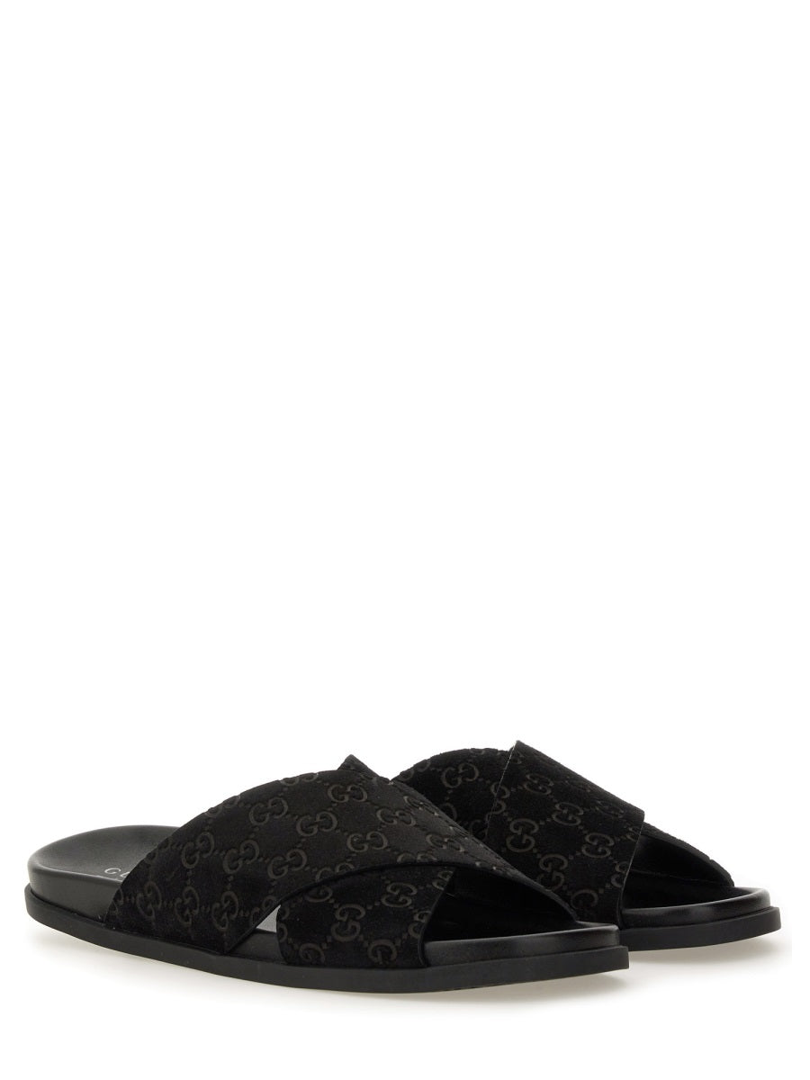 Gucci Men Sandal Slider With Gg Pattern GUCCI