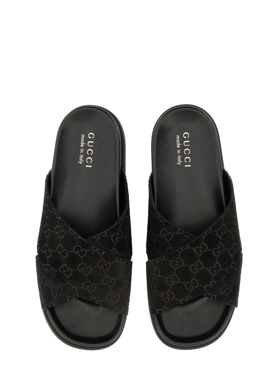 Gucci Men Sandal Slider With Gg Pattern GUCCI