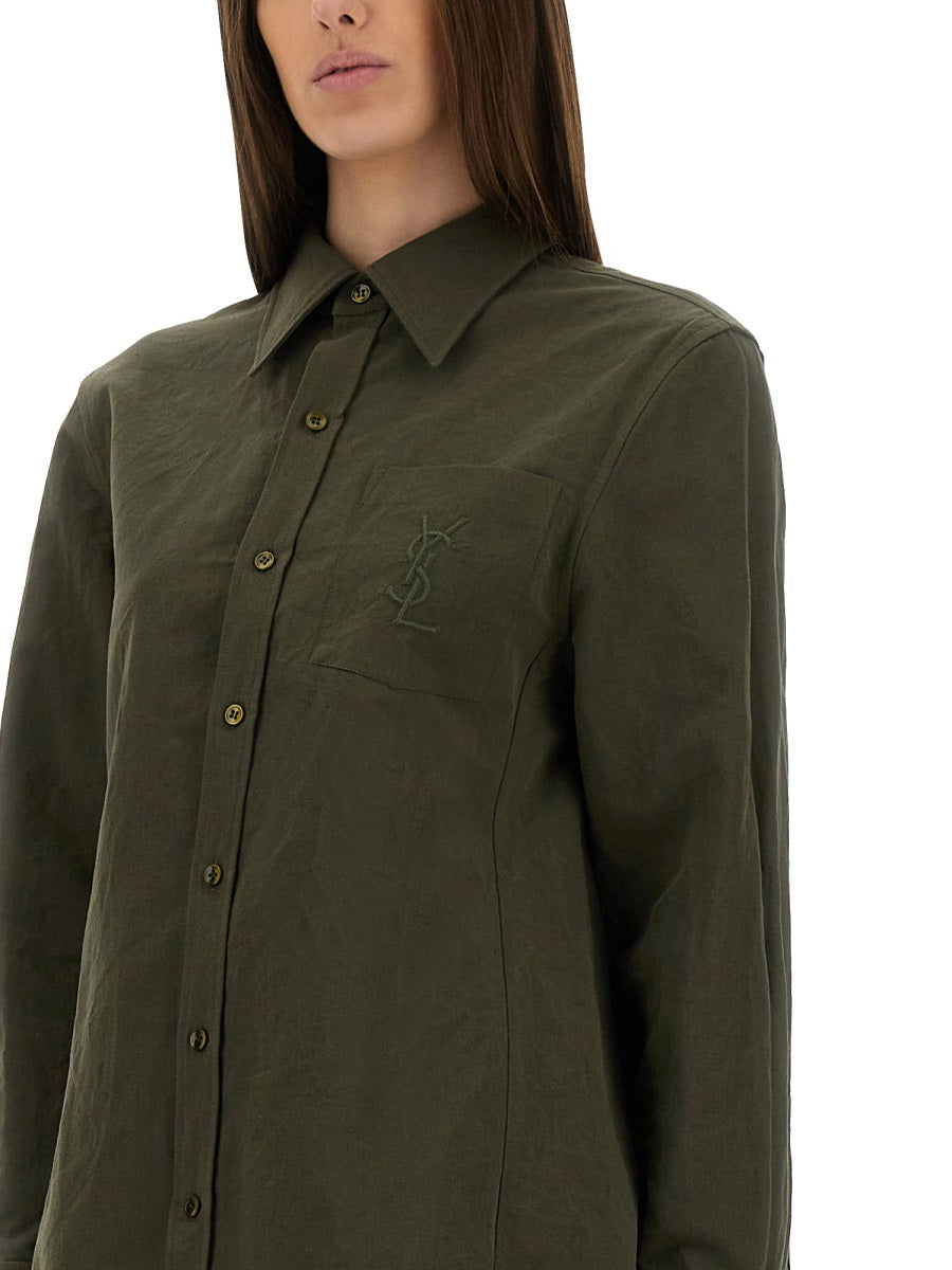 Saint Laurent Women Linen And Cotton "Cassandre" Shirt SAINT LAURENT