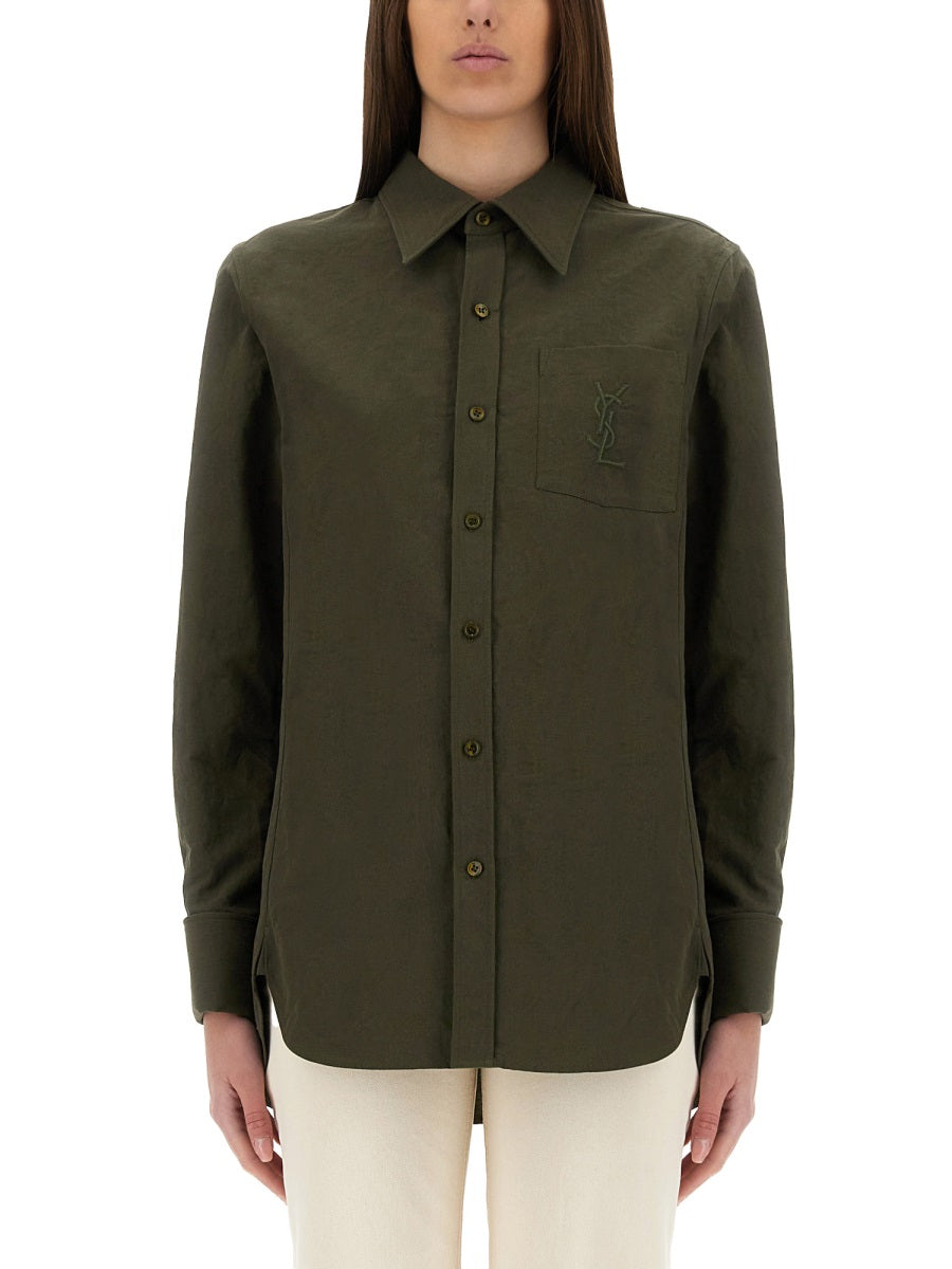 Saint Laurent Women Linen And Cotton "Cassandre" Shirt SAINT LAURENT