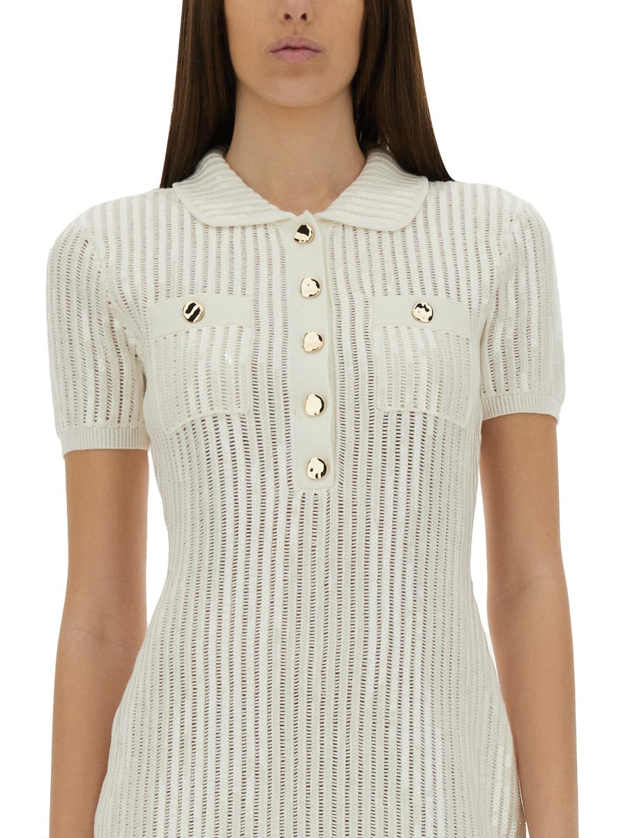 Self-Portrait Women Mini Crochet Dress With Sequins SELF-PORTRAIT