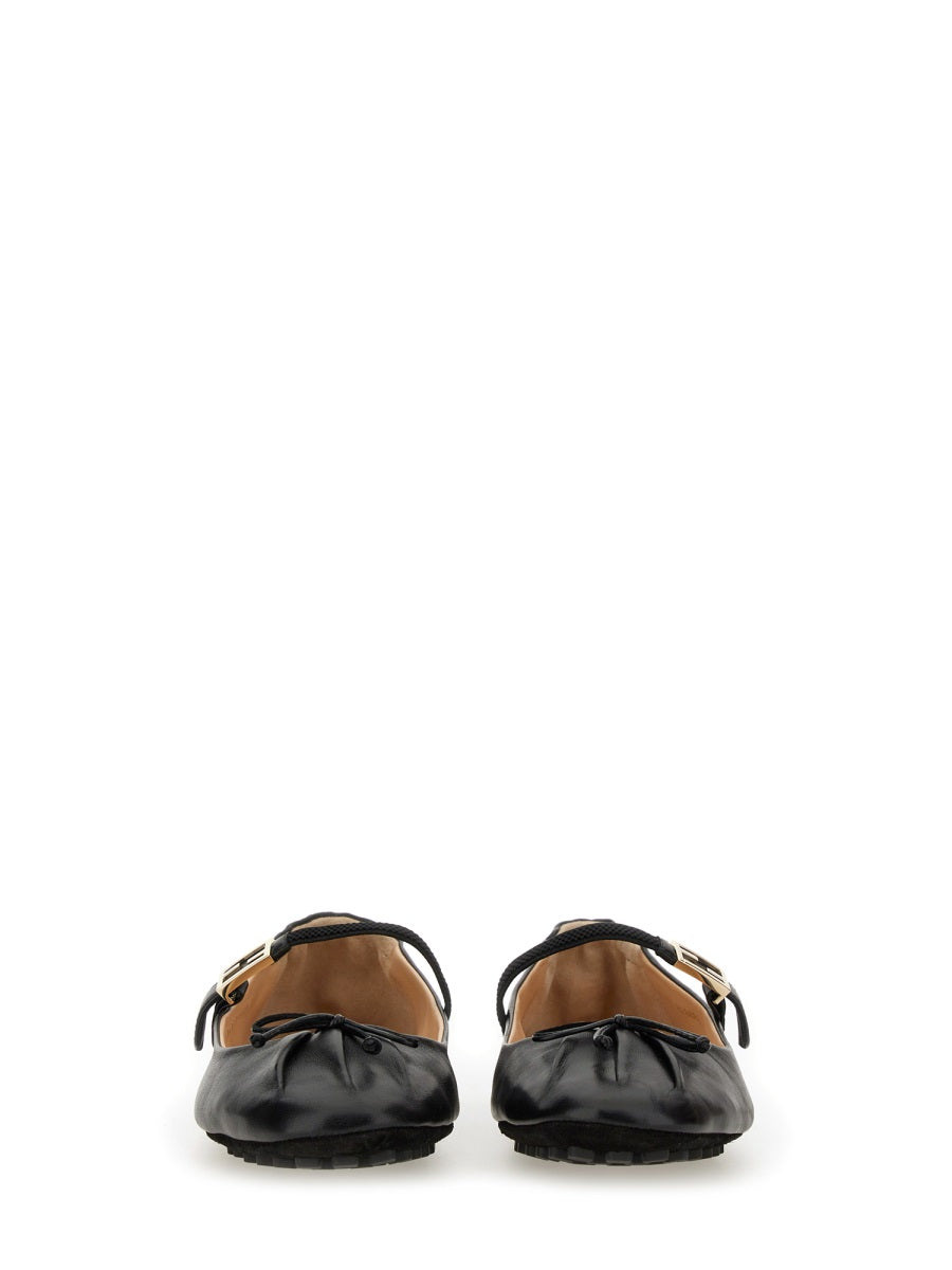 Fendi Women Ballerina With Ff Baguette Pattern