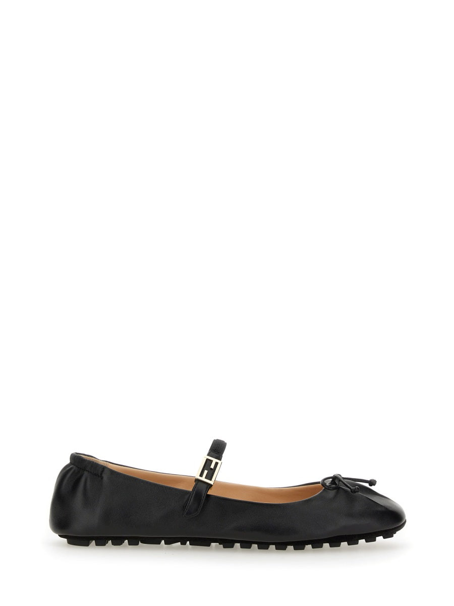 Fendi Women Ballerina With Ff Baguette Pattern