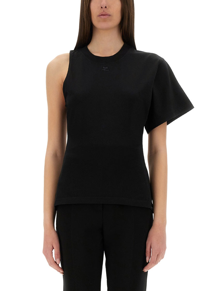 Courreges Women One-Shoulder T-Shirt In Scuba COURREGES