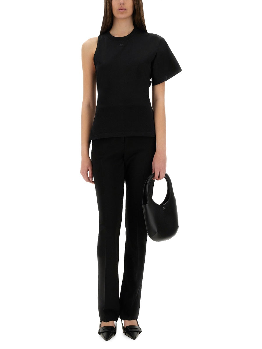 Courreges Women One-Shoulder T-Shirt In Scuba COURREGES