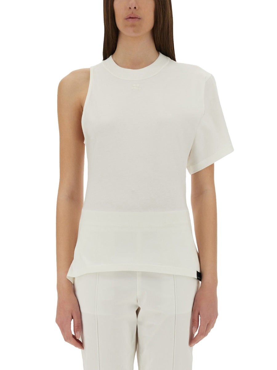 Courreges Women One-Shoulder T-Shirt In Scuba COURREGES