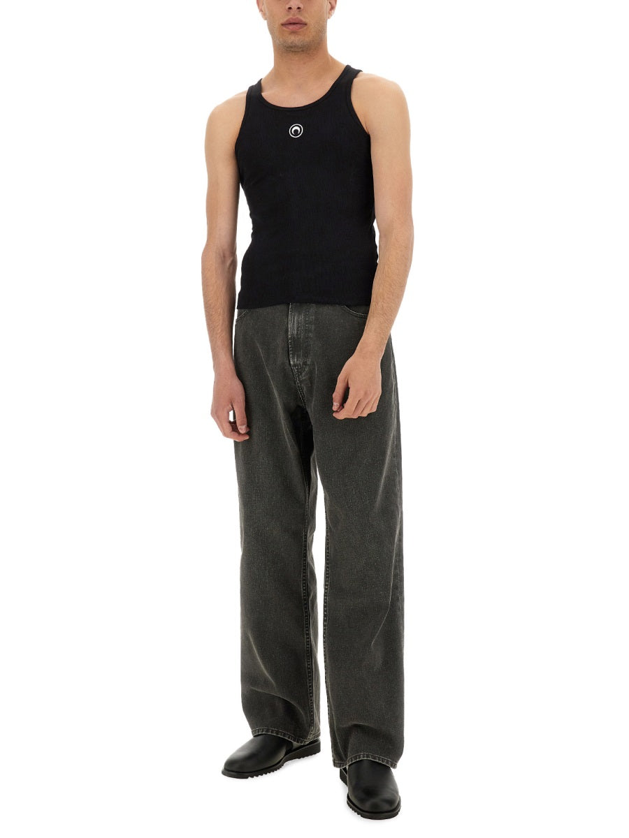 Marine Serre Men Tank Top A Costine Con Logo Moon MARINE SERRE
