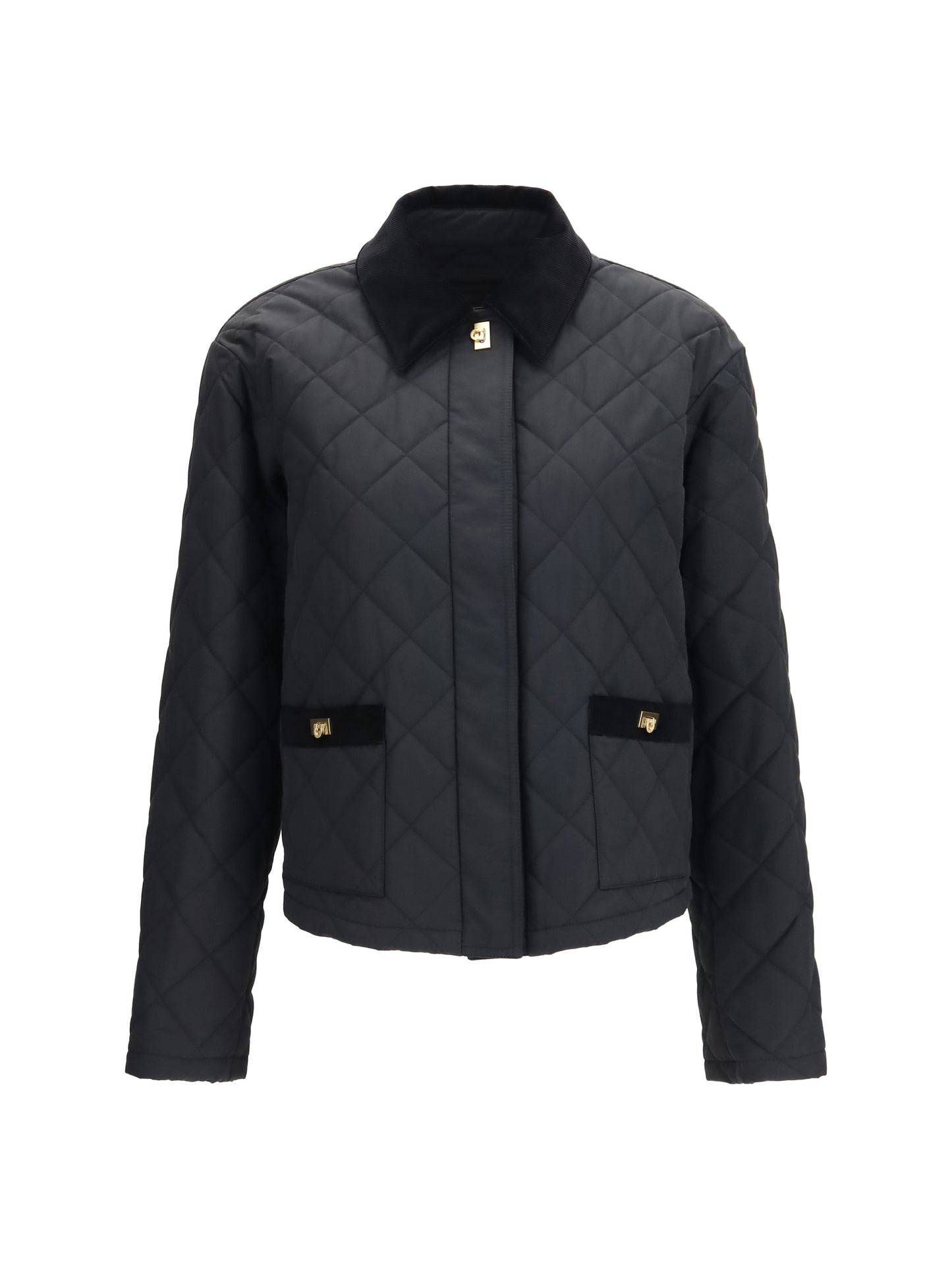 Ferragamo Women Padded Jacket With Gancini Buckles FERRAGAMO