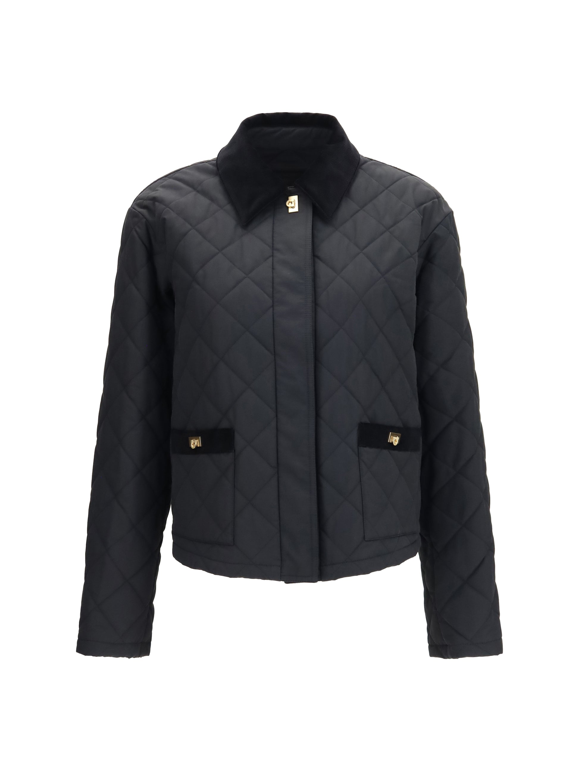 Ferragamo Women Padded Jacket With Gancini Buckles FERRAGAMO