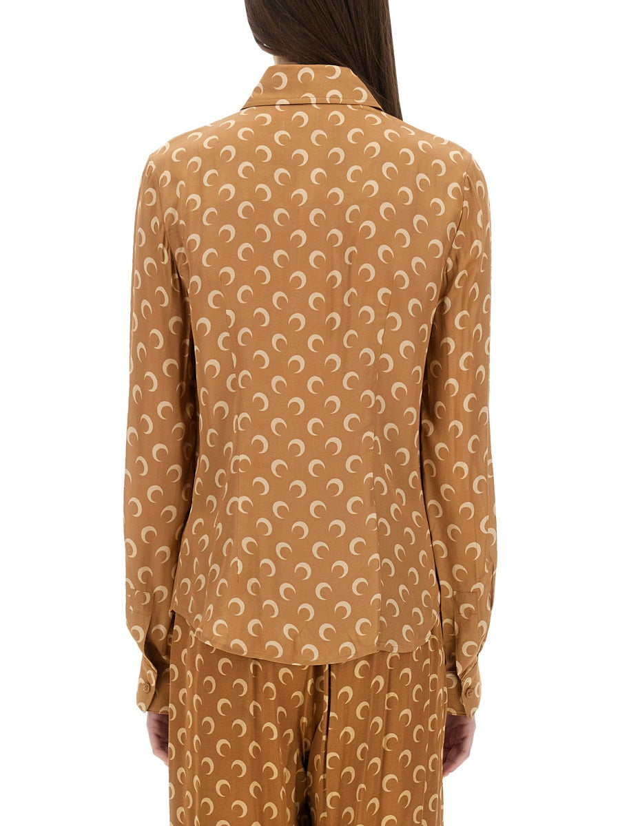 Marine Serre Women "Moon" Satin Shirt MARINE SERRE