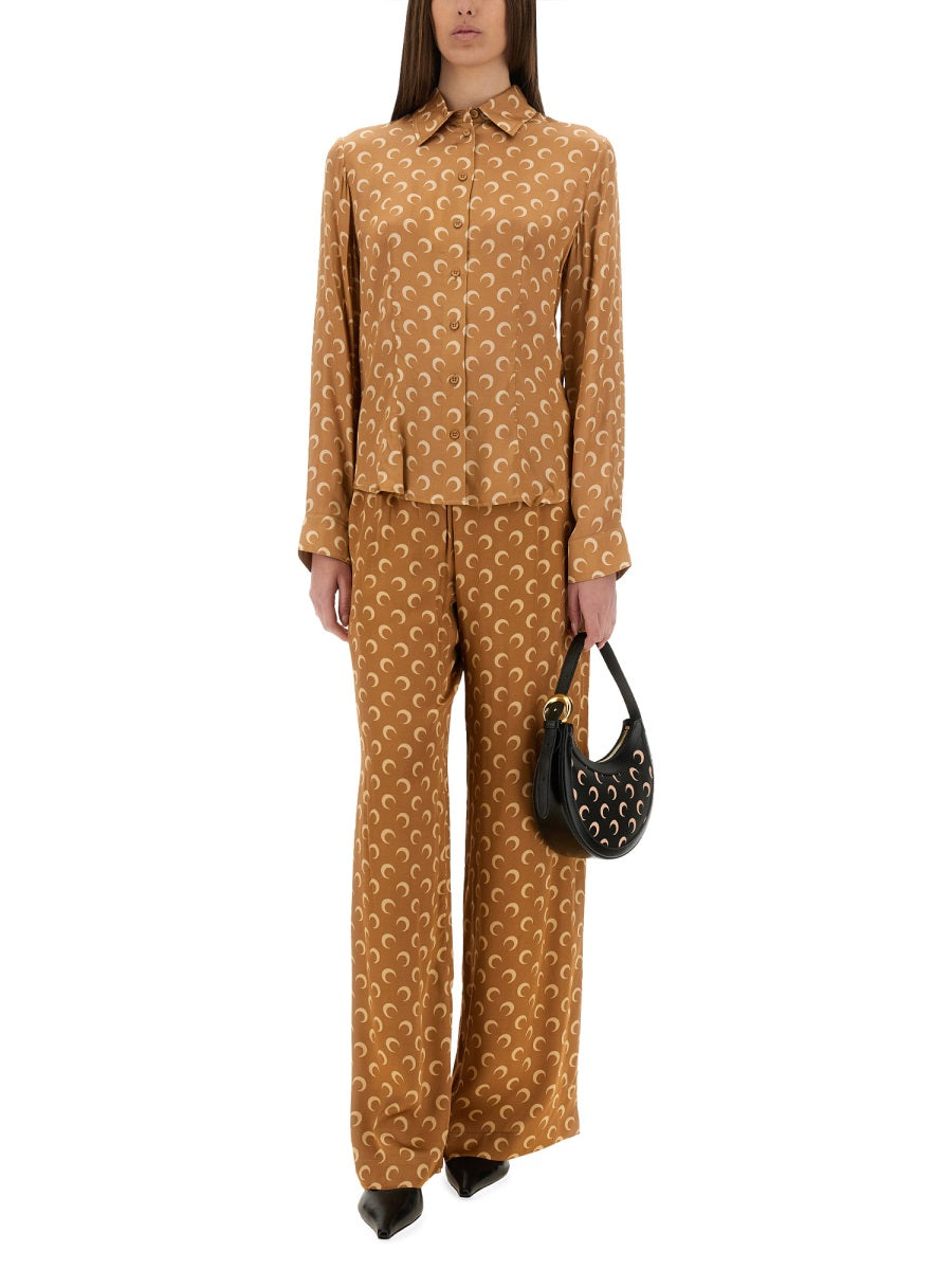 Marine Serre Women "Moon" Satin Shirt MARINE SERRE