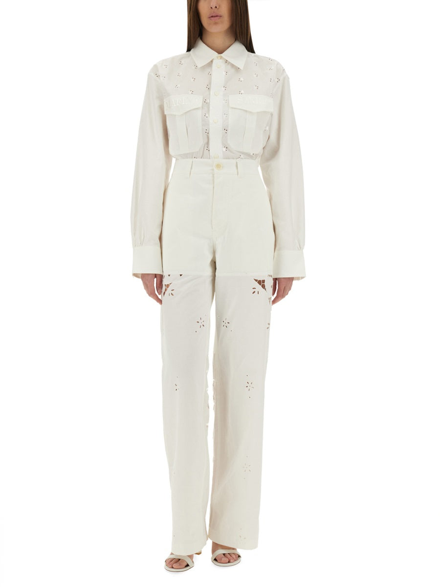 Marine Serre Women Upcycled Linen Pants MARINE SERRE