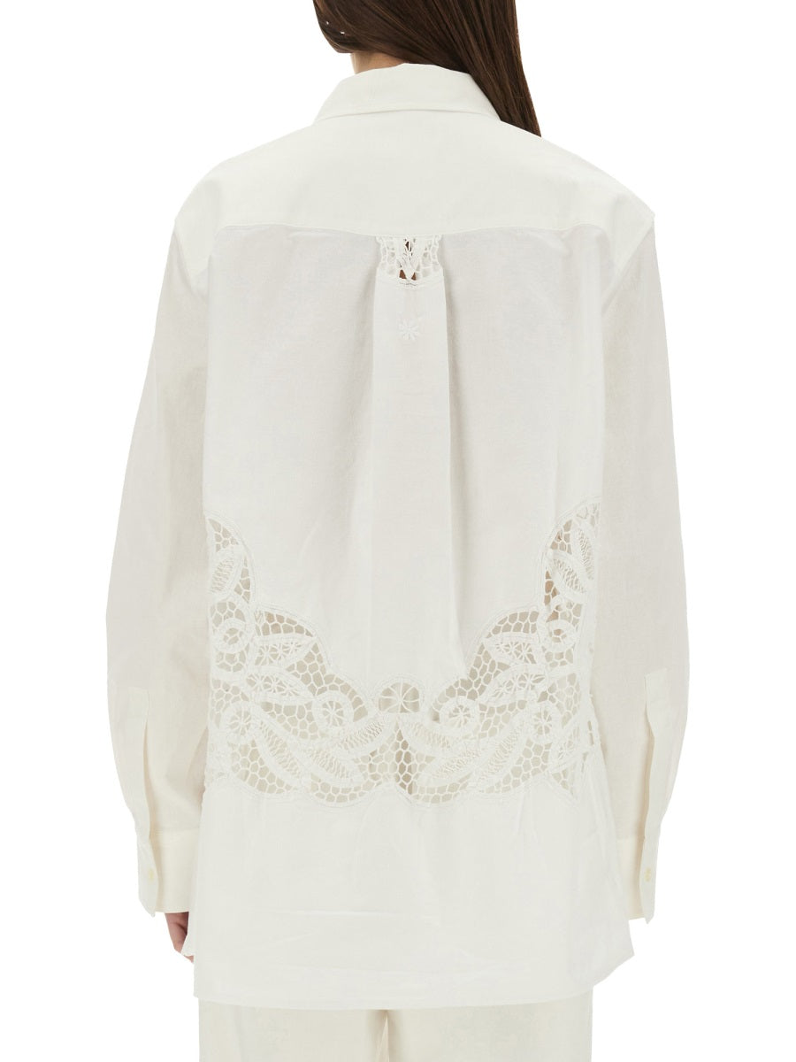 Marine Serre Women Upcycled Linen Shirt MARINE SERRE