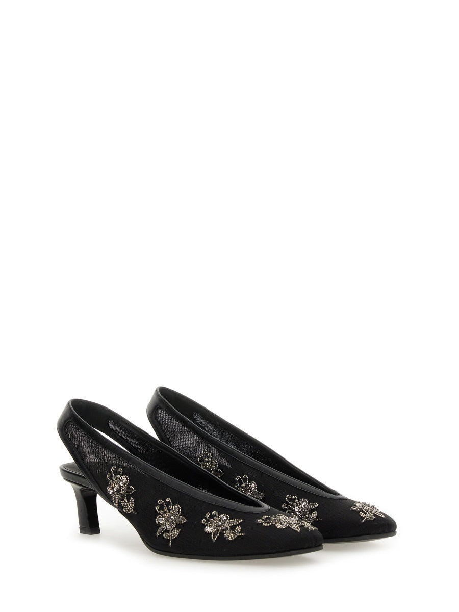 Fendi Women Slingback With Embroidery FENDI