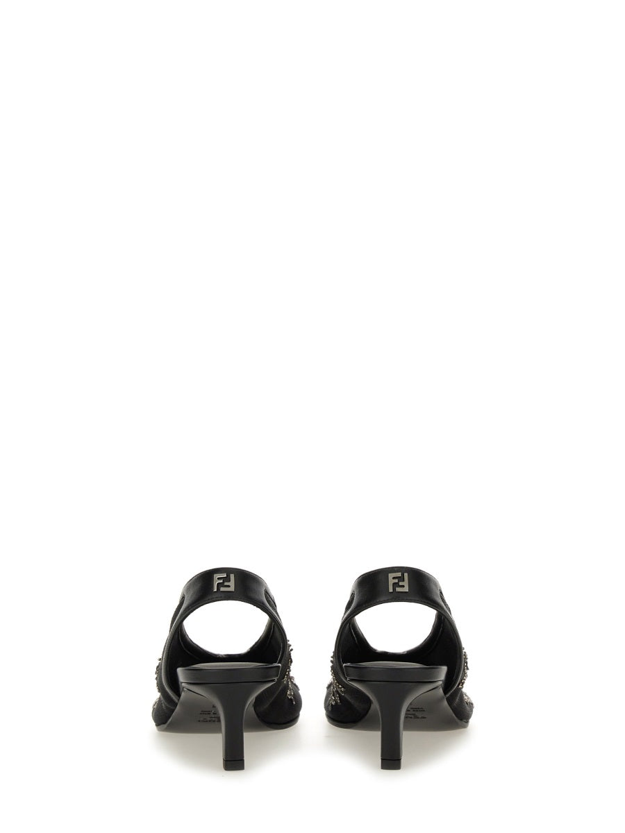 Fendi Women Slingback With Embroidery FENDI