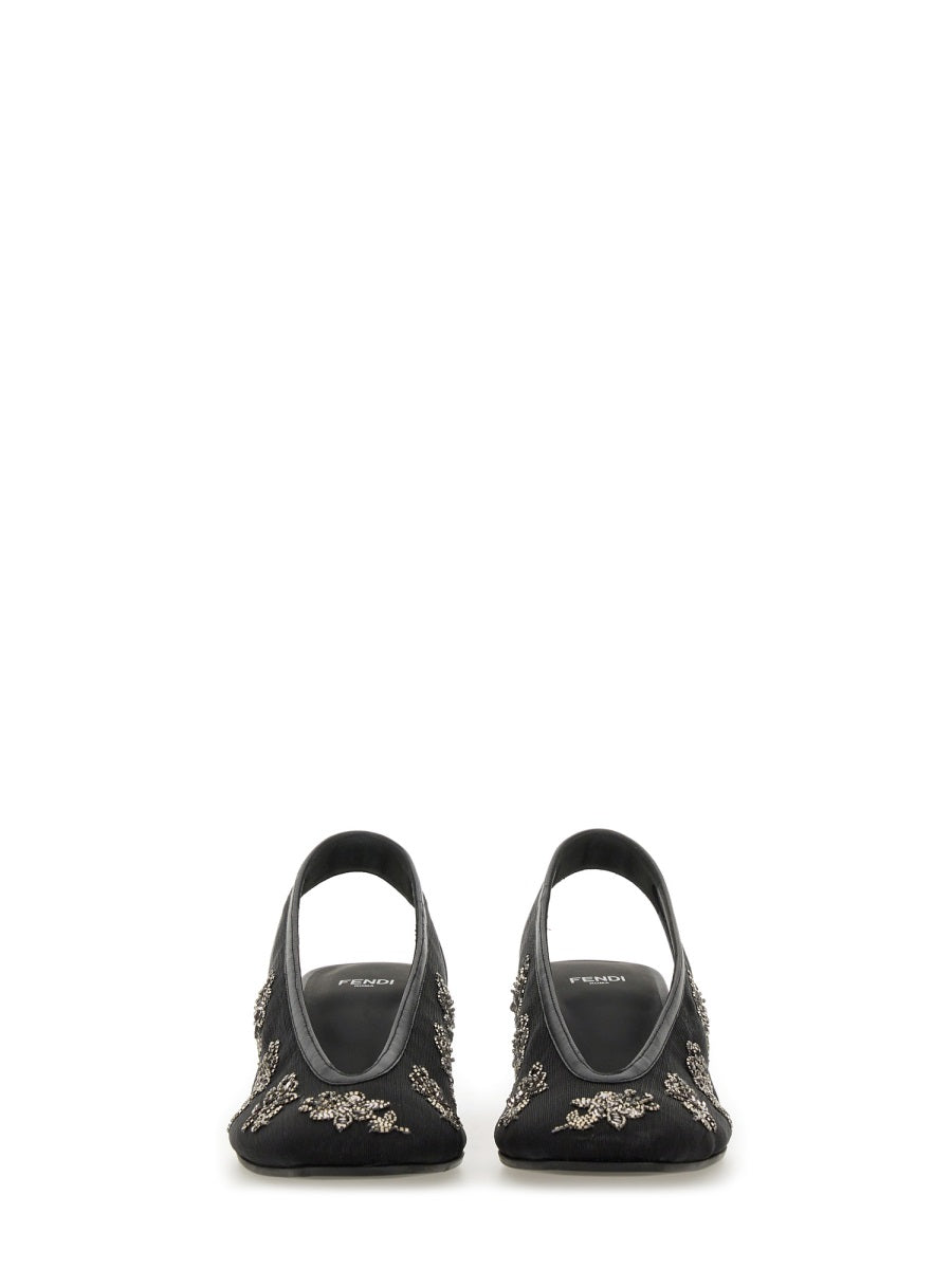 Fendi Women Slingback With Embroidery FENDI