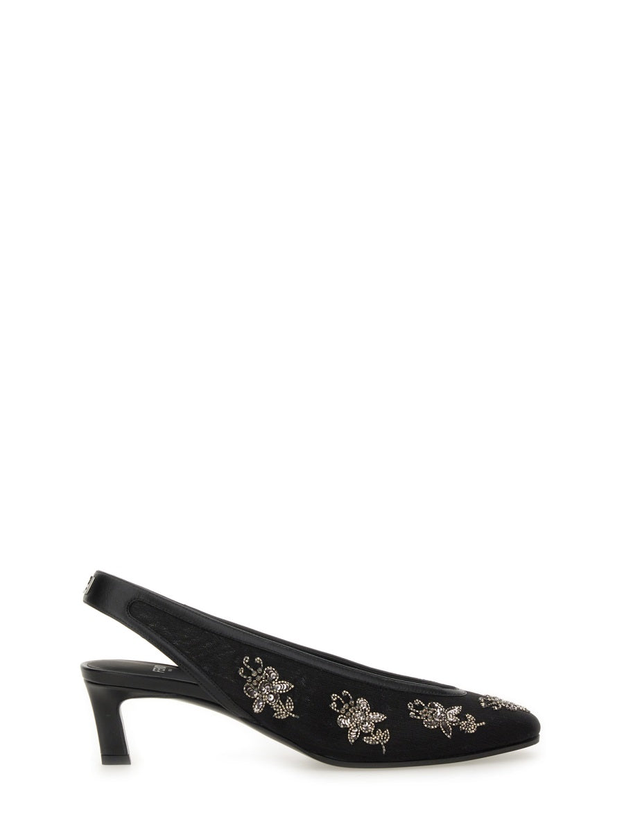 Fendi Women Slingback With Embroidery FENDI