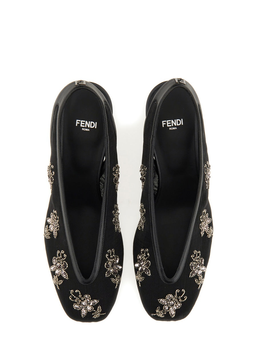 Fendi Women Slingback With Embroidery FENDI