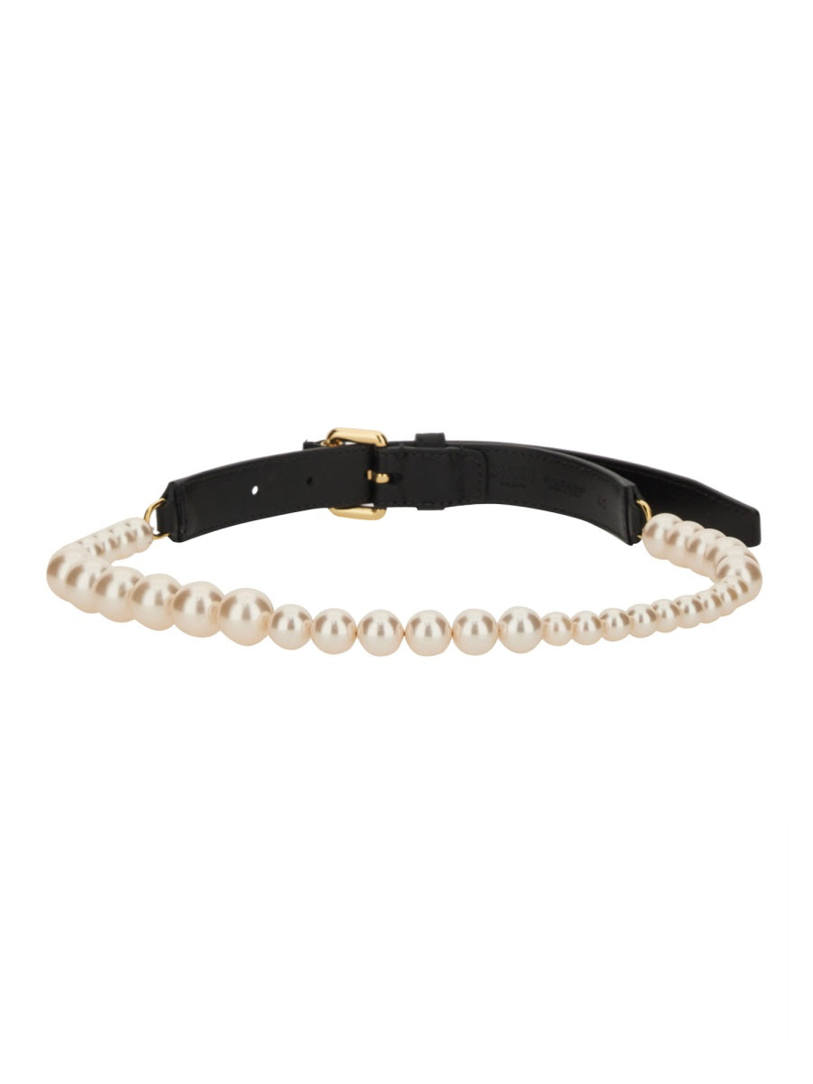Moschino Women Belt With Pearls MOSCHINO