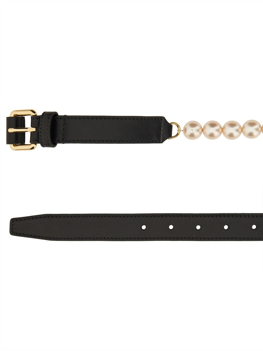 Moschino Women Belt With Pearls MOSCHINO