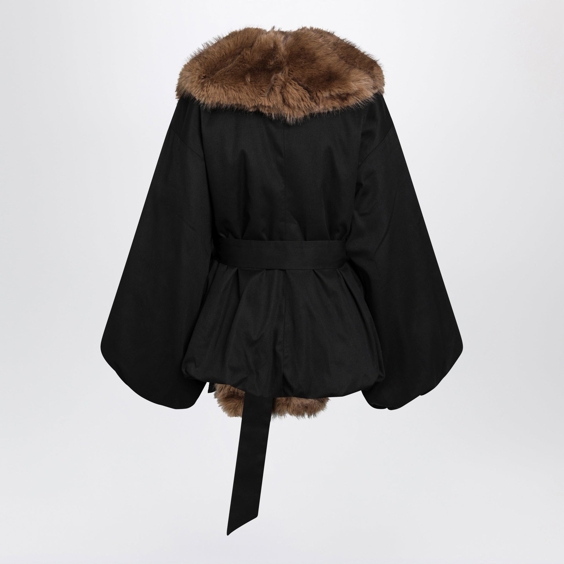 Rotate Black Jacket With Faux Fur Details Women ROTATE