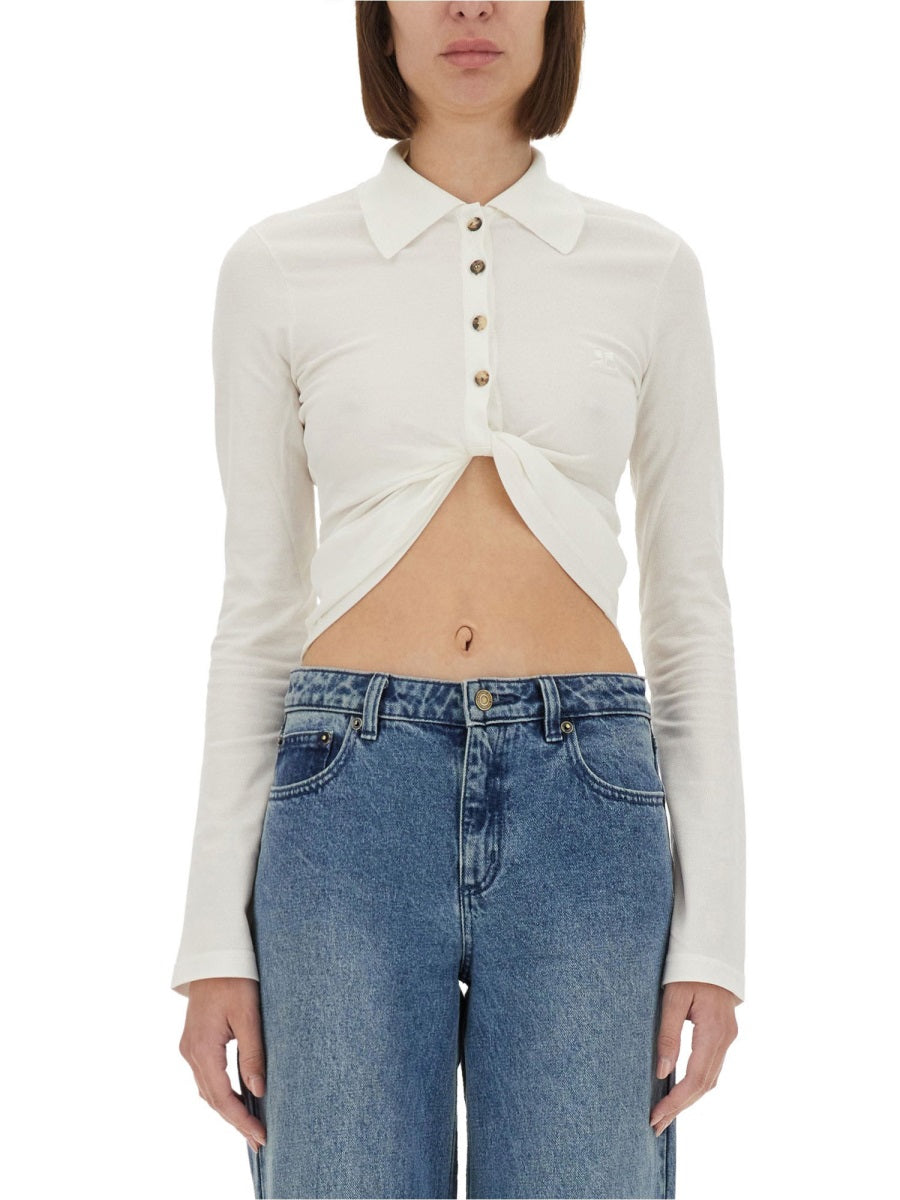 Courreges Women Cropped Polo Shirt "Twist" COURREGES