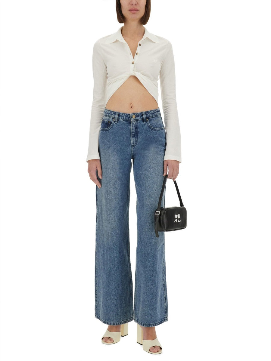 Courreges Women Cropped Polo Shirt "Twist" COURREGES