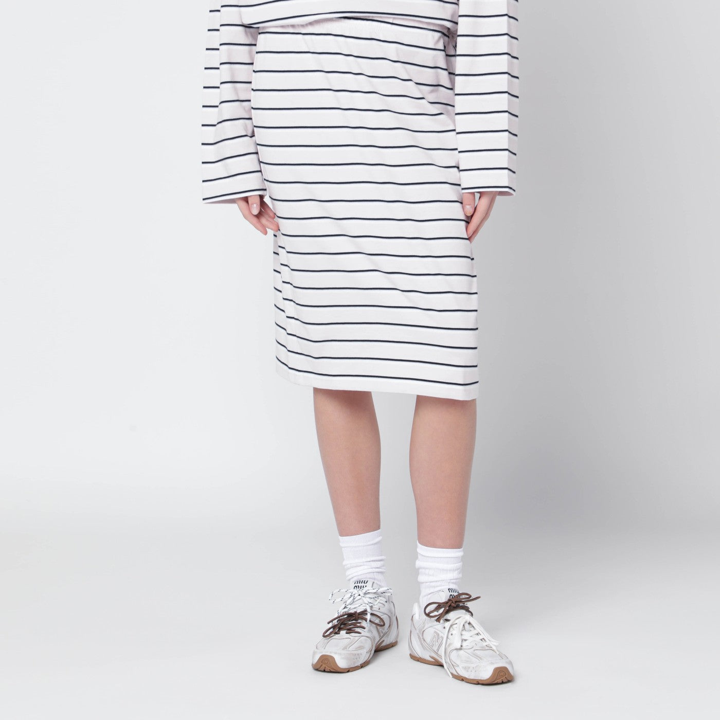 Rotate Lilac Striped Pencil Skirt Women ROTATE