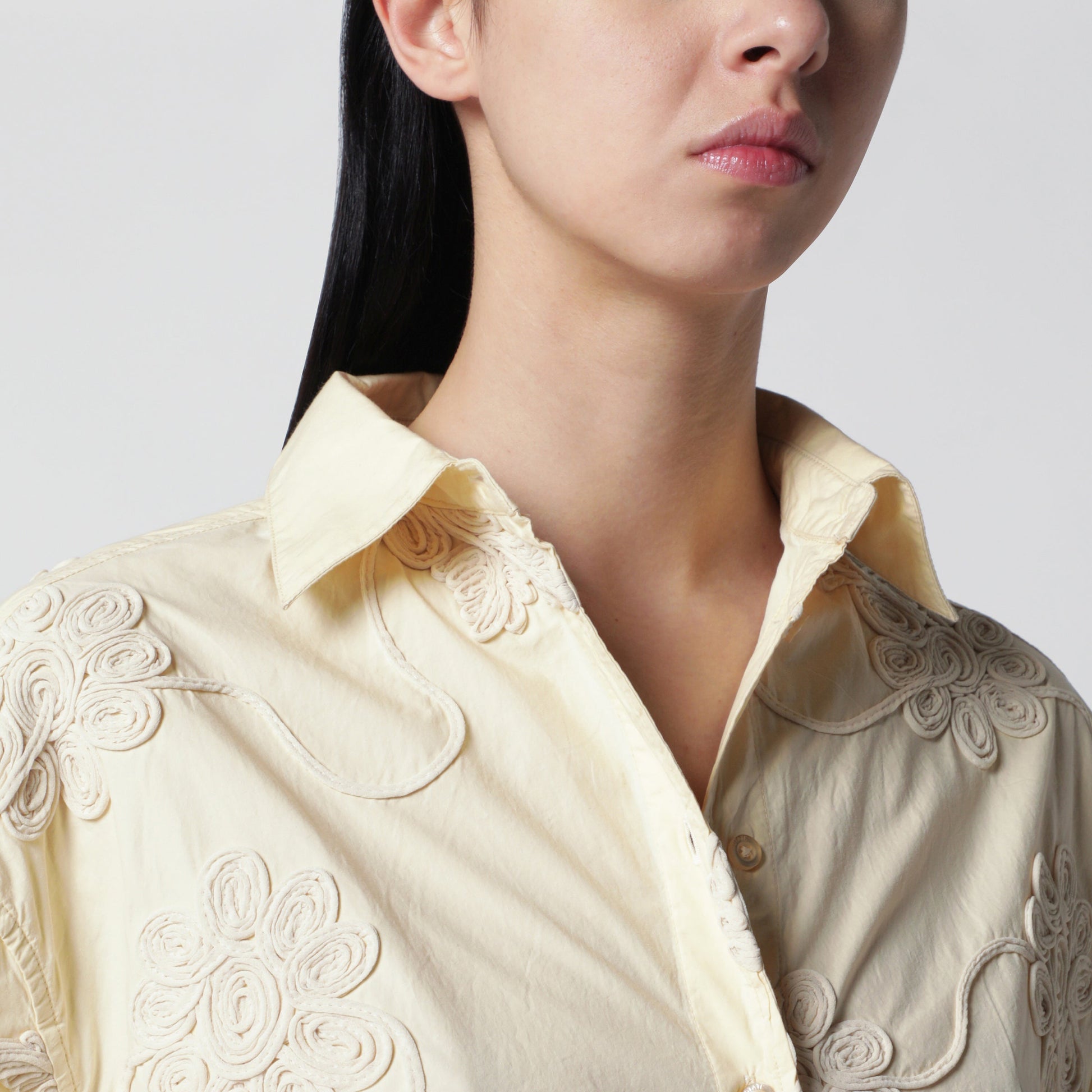 Rotate Oversized Shirt Flower In Organic Cotton, Italian Straw Women ROTATE