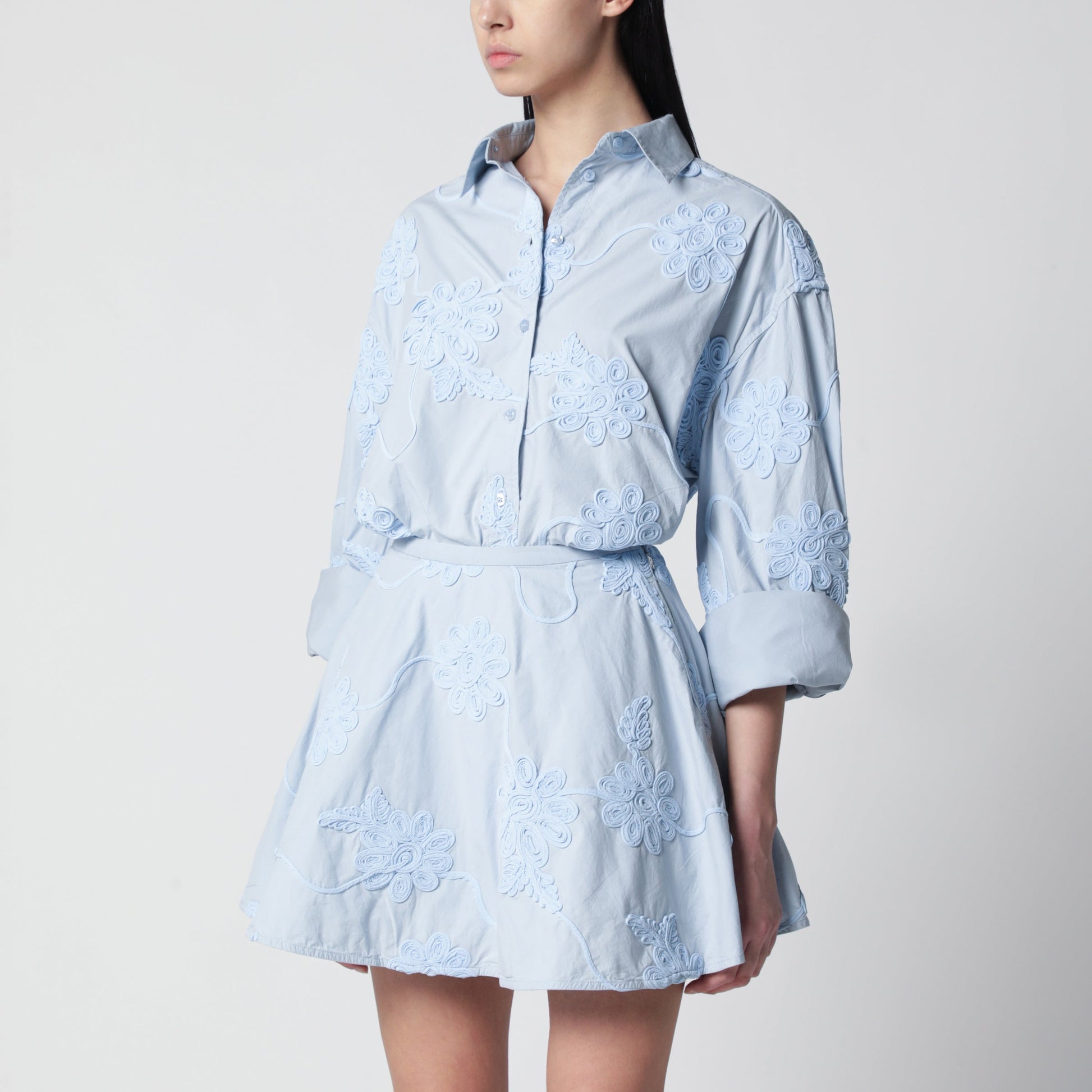 Rotate Flower Oversized Shirt In Organic Cotton, Plein Air Women ROTATE
