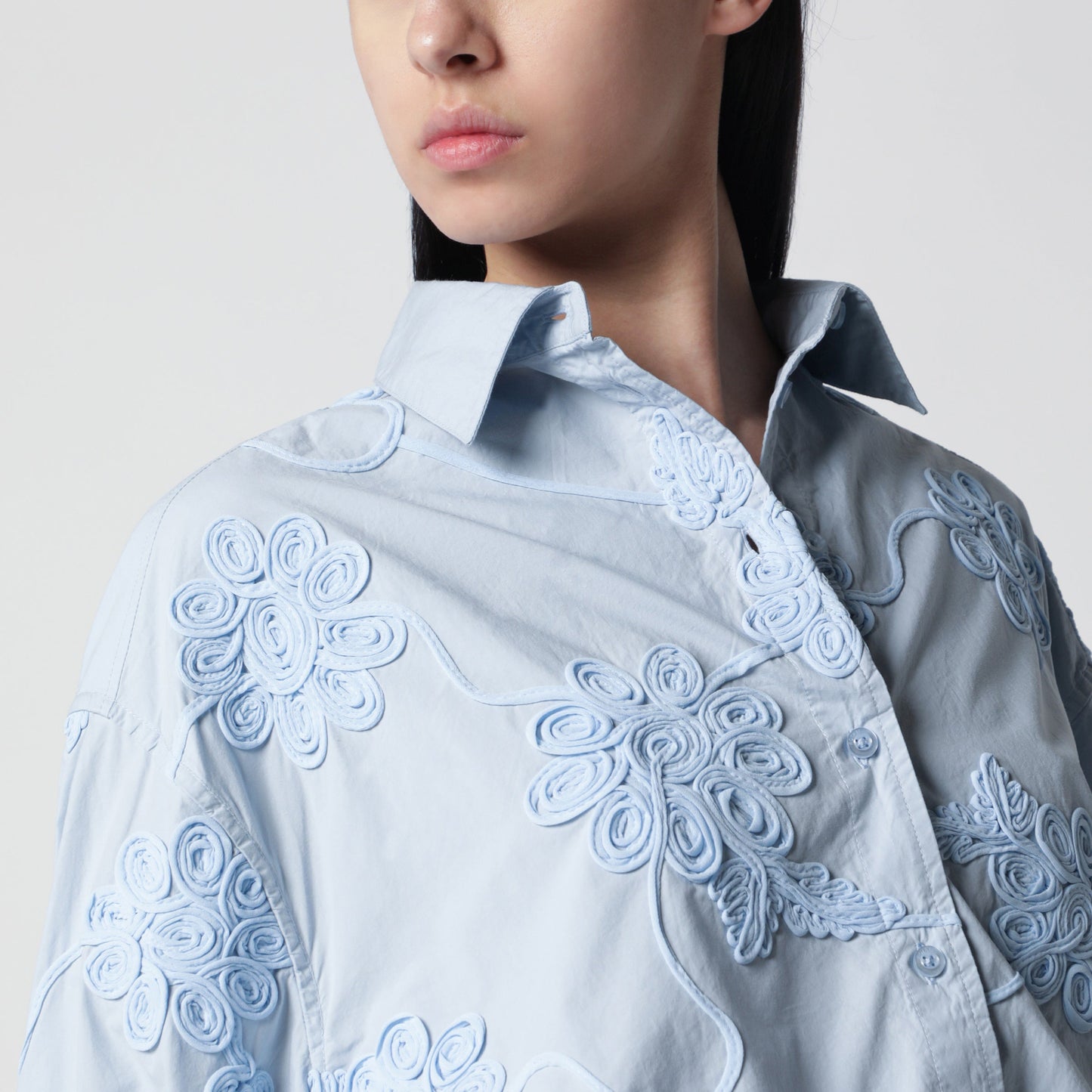 Rotate Flower Oversized Shirt In Organic Cotton, Plein Air Women ROTATE