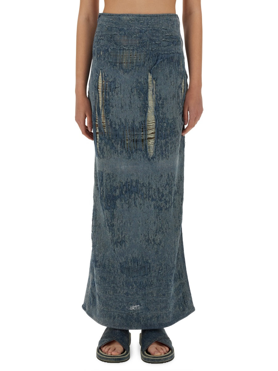 Diesel Women "De-Megan-Fsg" Long Skirt DIESEL