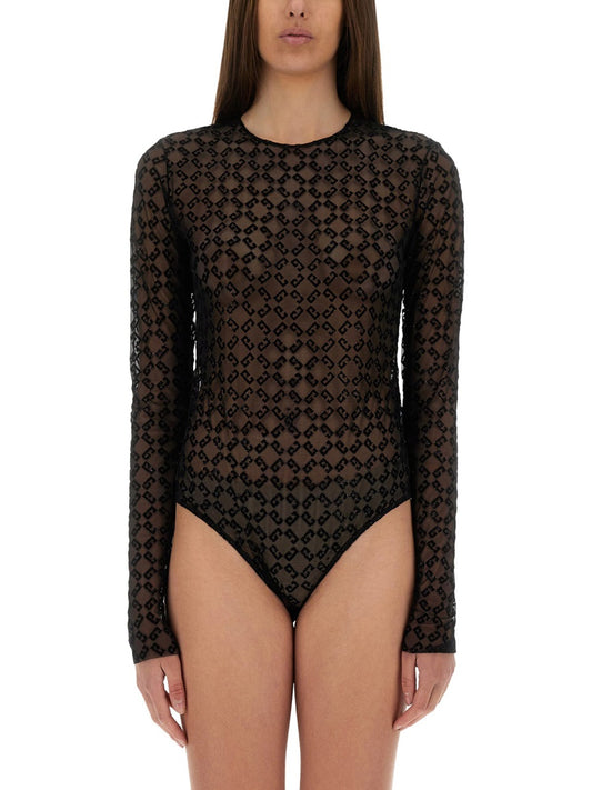Givenchy Women Monogram Tulle Bodysuit GIVENCHY