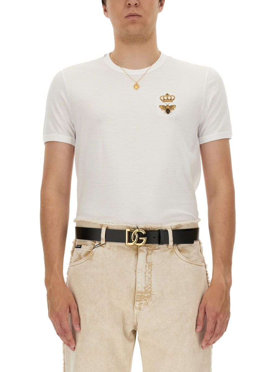 Dolce & Gabbana Men "Bee And Crown" Embroidered T-Shirt DOLCE & GABBANA