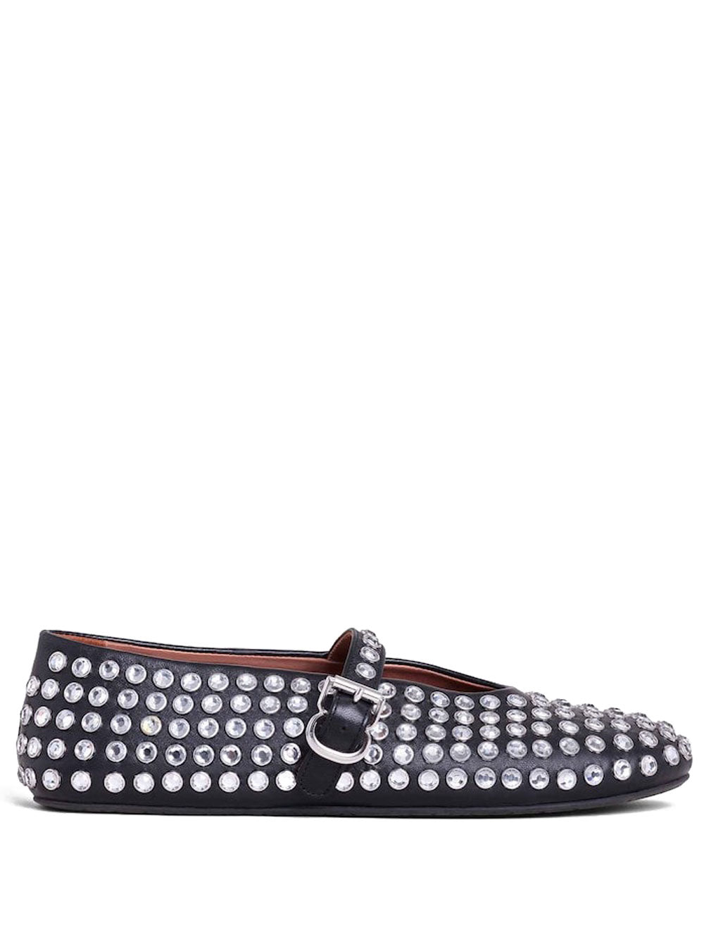 Alaia Women Leather Ballet Flats With Strass ALAIA