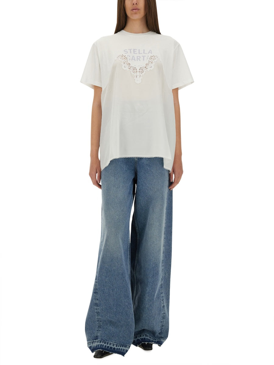 Stella Mccartney Women T-Shirt With Lace Insert STELLA MCCARTNEY